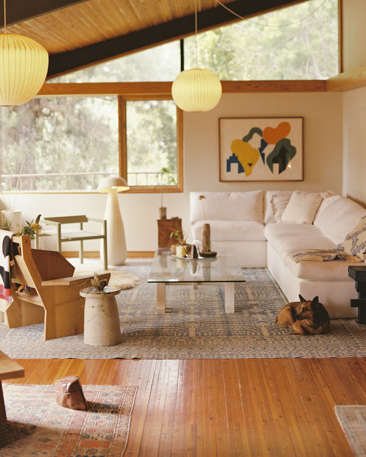 Living room interior with handcrafted Oriental rug by Aja Rugs