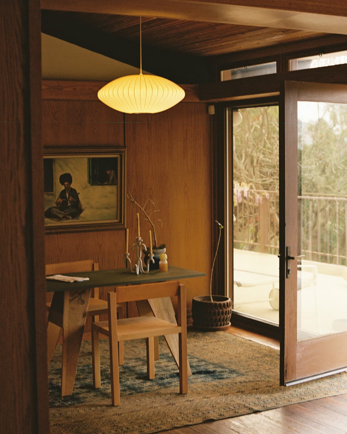 Stylish home interior with fine Oriental rug